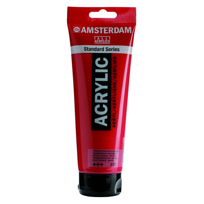 Akrylová barva AMSTERDAM acr transp. red med. 250 ml | Malířská Plátna CZ